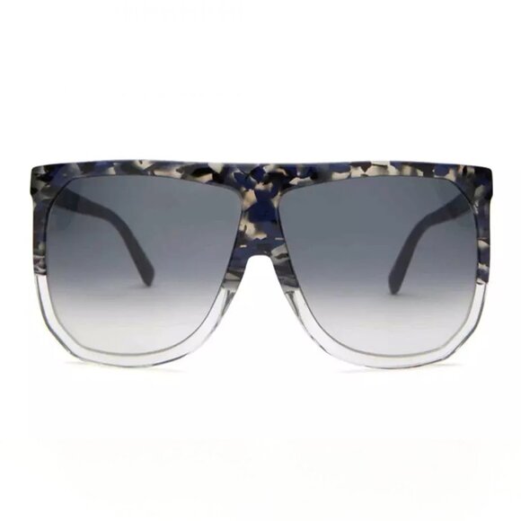 NEW LOEWE OVERSIZED SUNGLASSES LOEWE LW40001F 56B HAVANA BLUE GREY WOMEN EYEWEAR